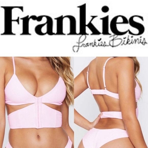 Frankie's Bikinis Other - NWT Frankie’s Bikinis Melrose Ribbed Top Rose Water Light Pink X Small TOP ONLY